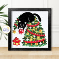 3D Christmas Cattree Shadow Box SVG Paper Cut Template