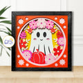 3D Floral Ghost Shadow Box SVG Paper Cut Template