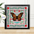 3D Butterfly Floral Shadow Box SVG Paper Cut Template