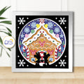 3D Gingerbread House Shadow Box SVG Paper Cut Template