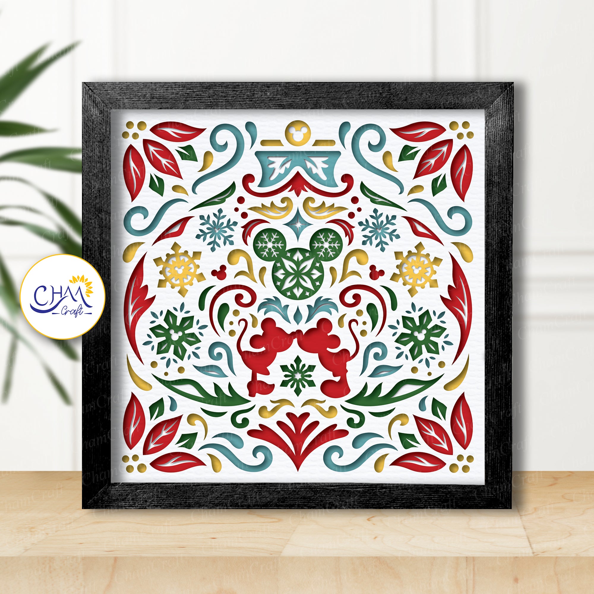 3D Christmas Ornament Shadow Box SVG Paper Cut Template