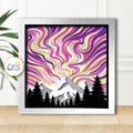 3D Northern Light Shadow Box SVG Paper Cut Template