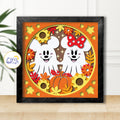3D Couple Ghost Shadow Box SVG Paper Cut Template