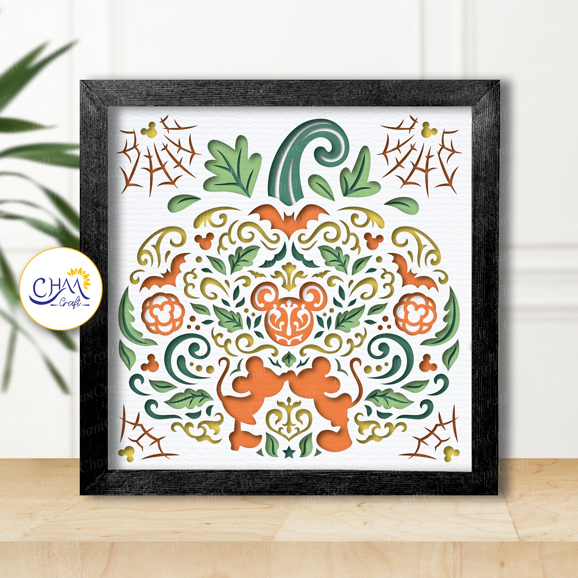 3D Pumpkin Halloween Shadow Box SVG Paper Cut Template