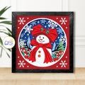 3D Christmas Snowman Shadow Box SVG Paper Cut Template