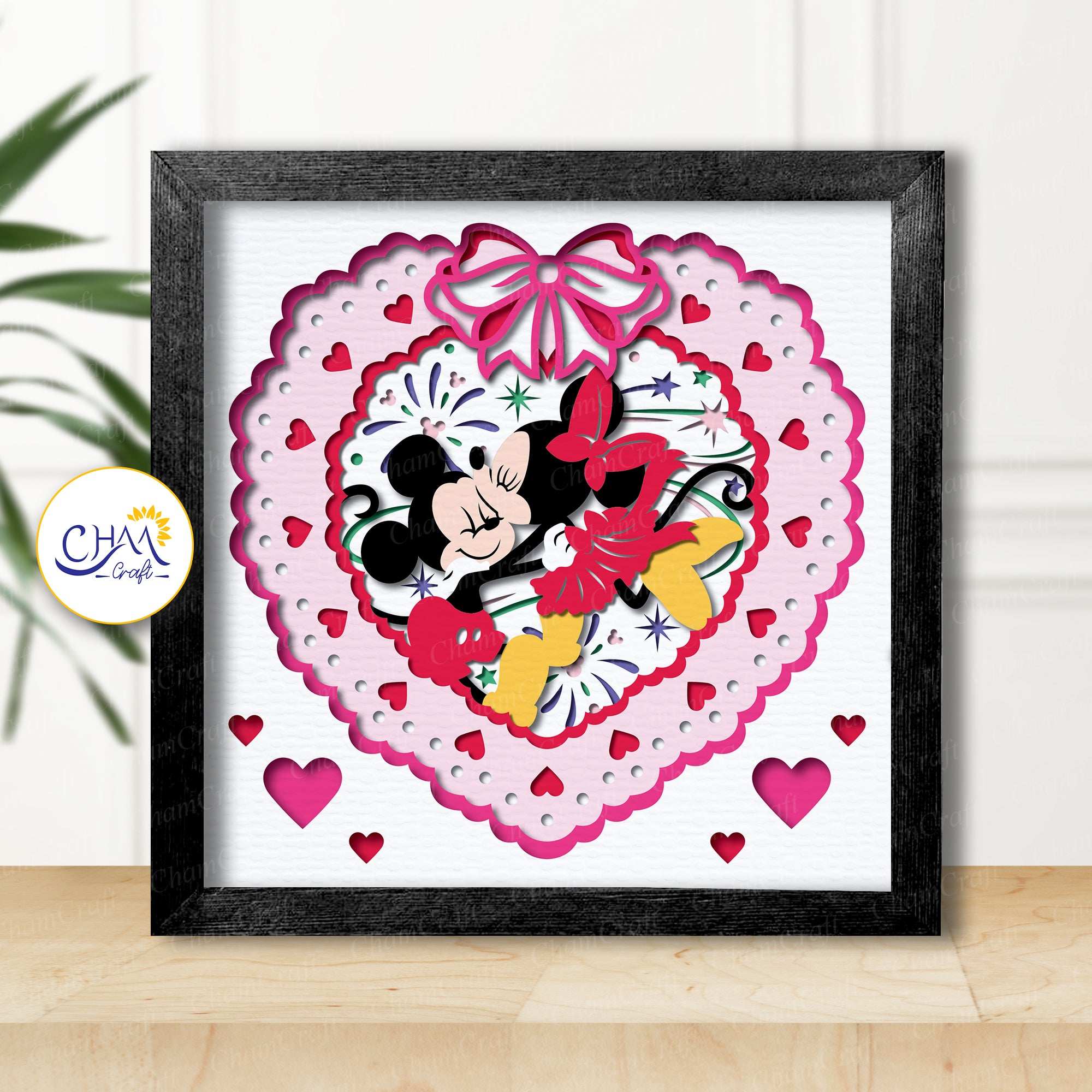 3D Happy Valentine Shadow Box SVG Paper Cut Template
