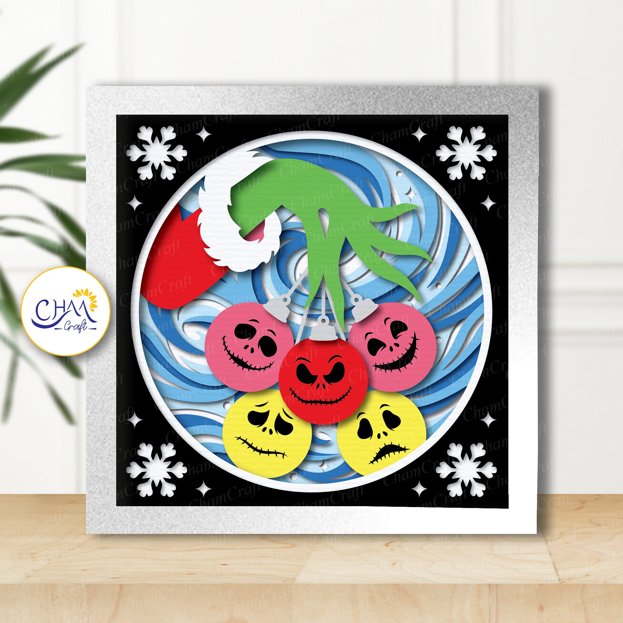 3D Nightmare Before Christmas 1 Shadow Box SVG Paper Cut Template