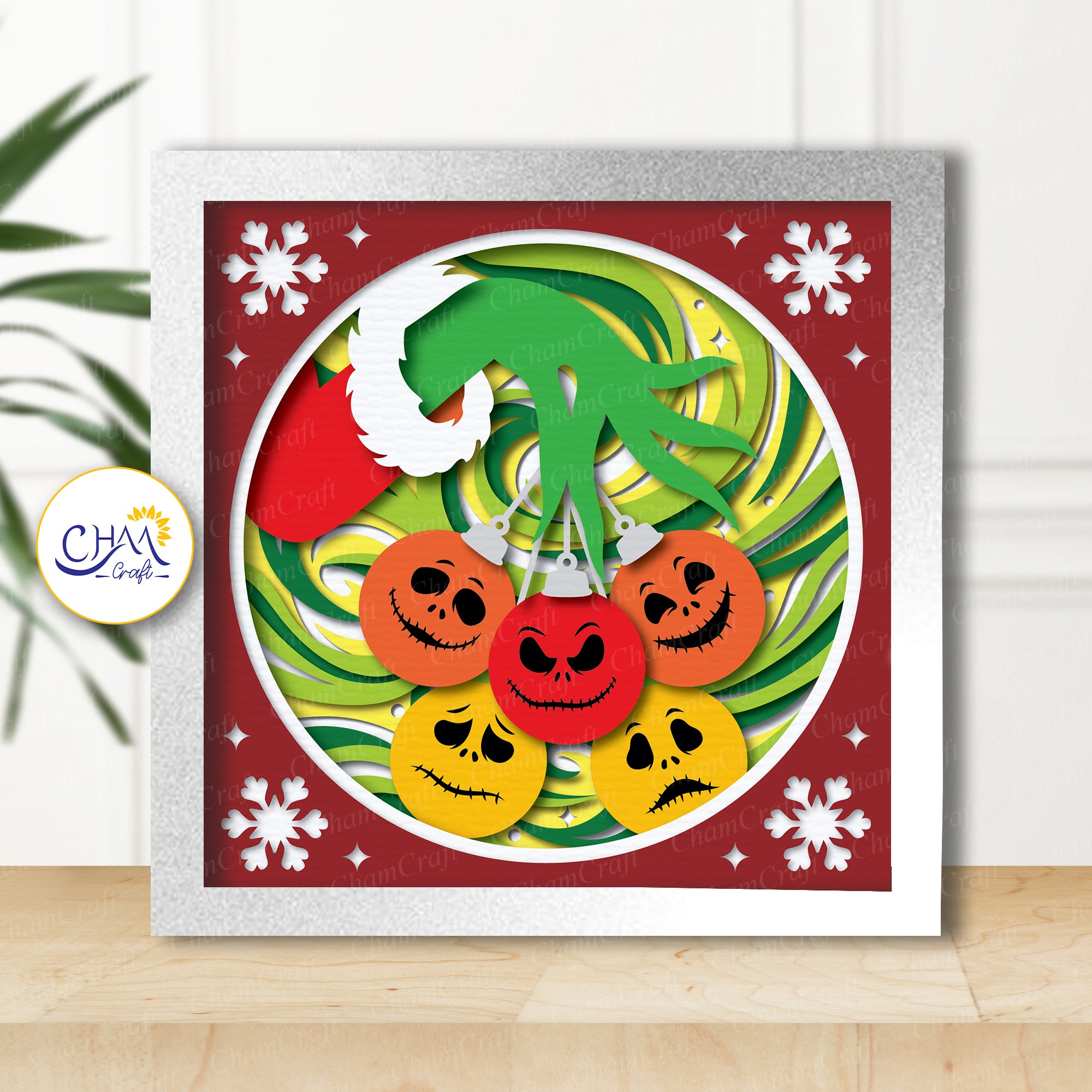 3D Nightmare Before Christmas 1 Shadow Box SVG Paper Cut Template