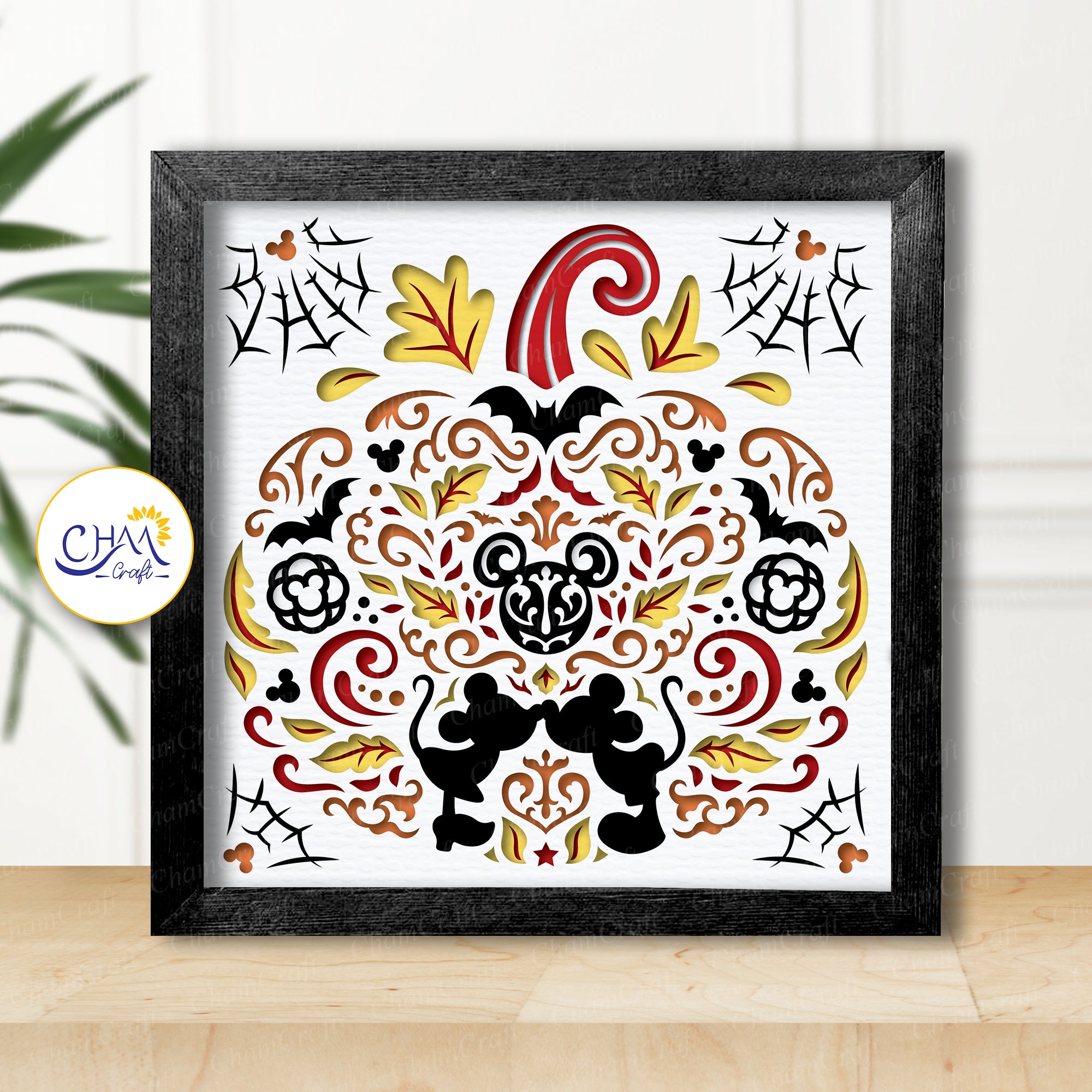 3D Pumpkin Halloween Shadow Box SVG Paper Cut Template