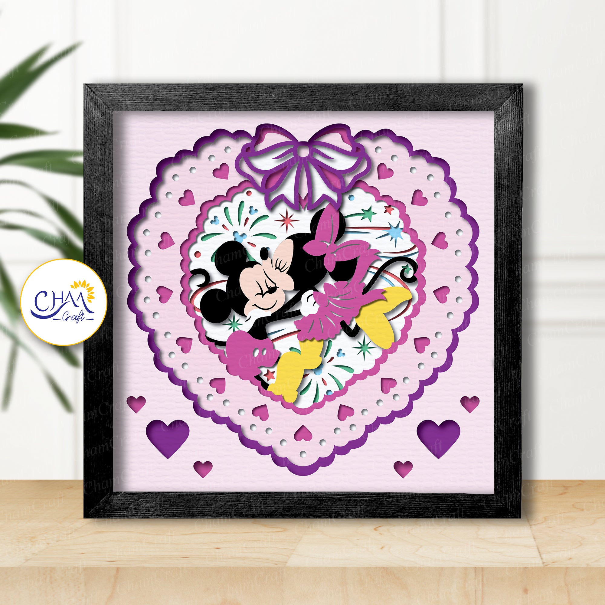 3D Happy Valentine Shadow Box SVG Paper Cut Template