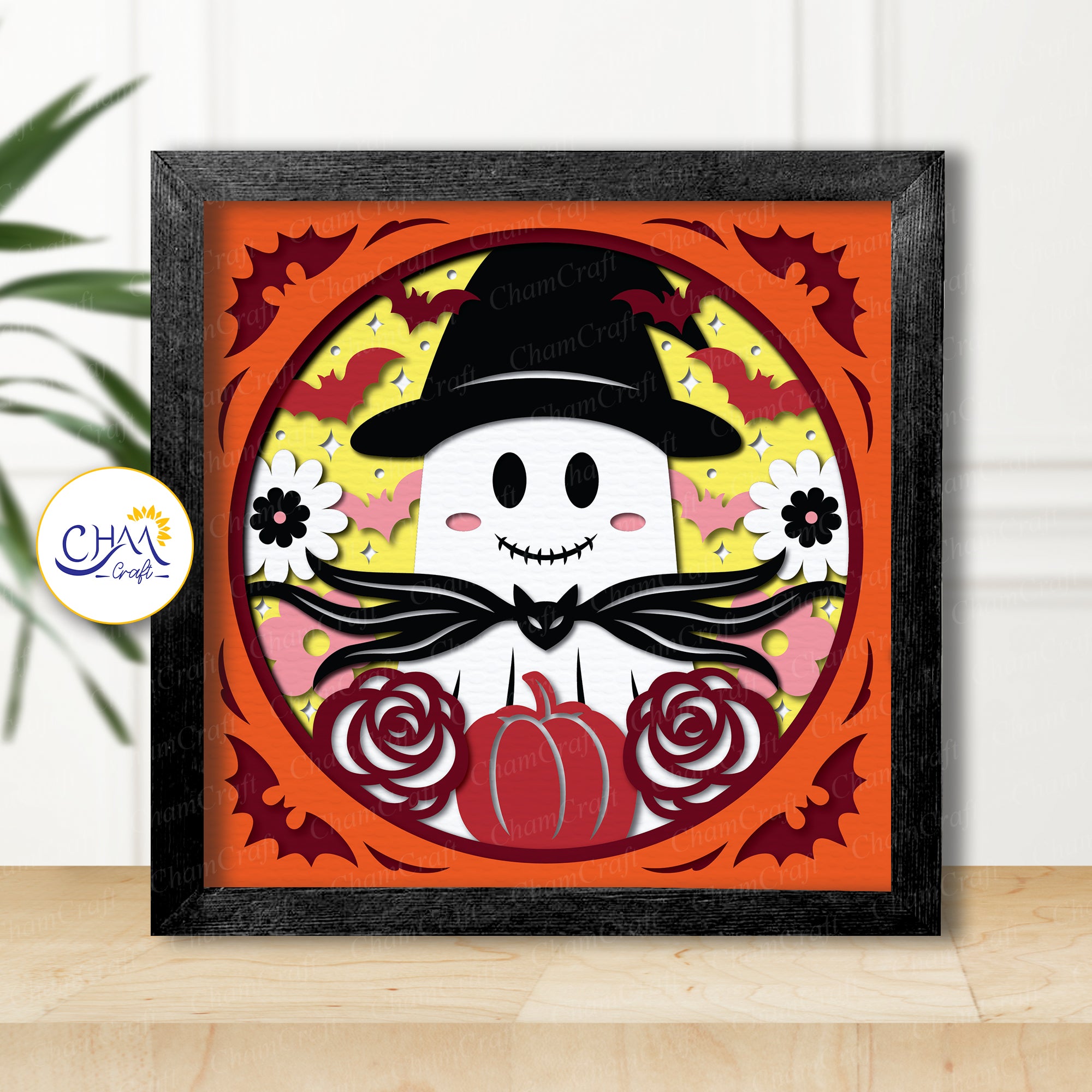 3D Nightmare Ghost Shadow Box SVG Paper Cut Template