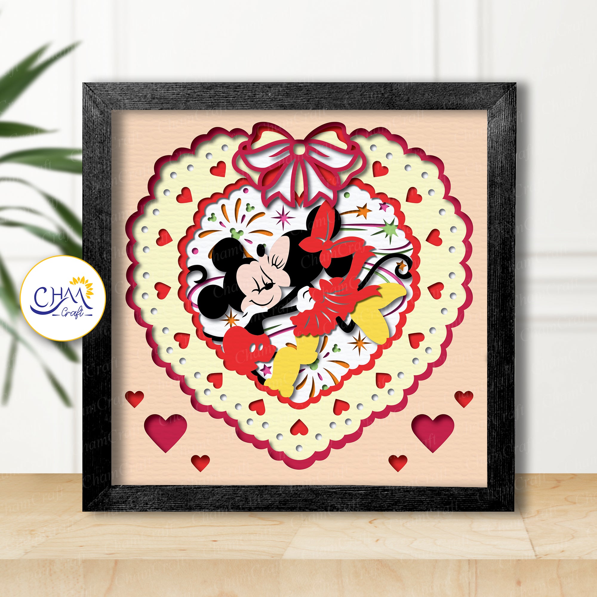 3D Happy Valentine Shadow Box SVG Paper Cut Template