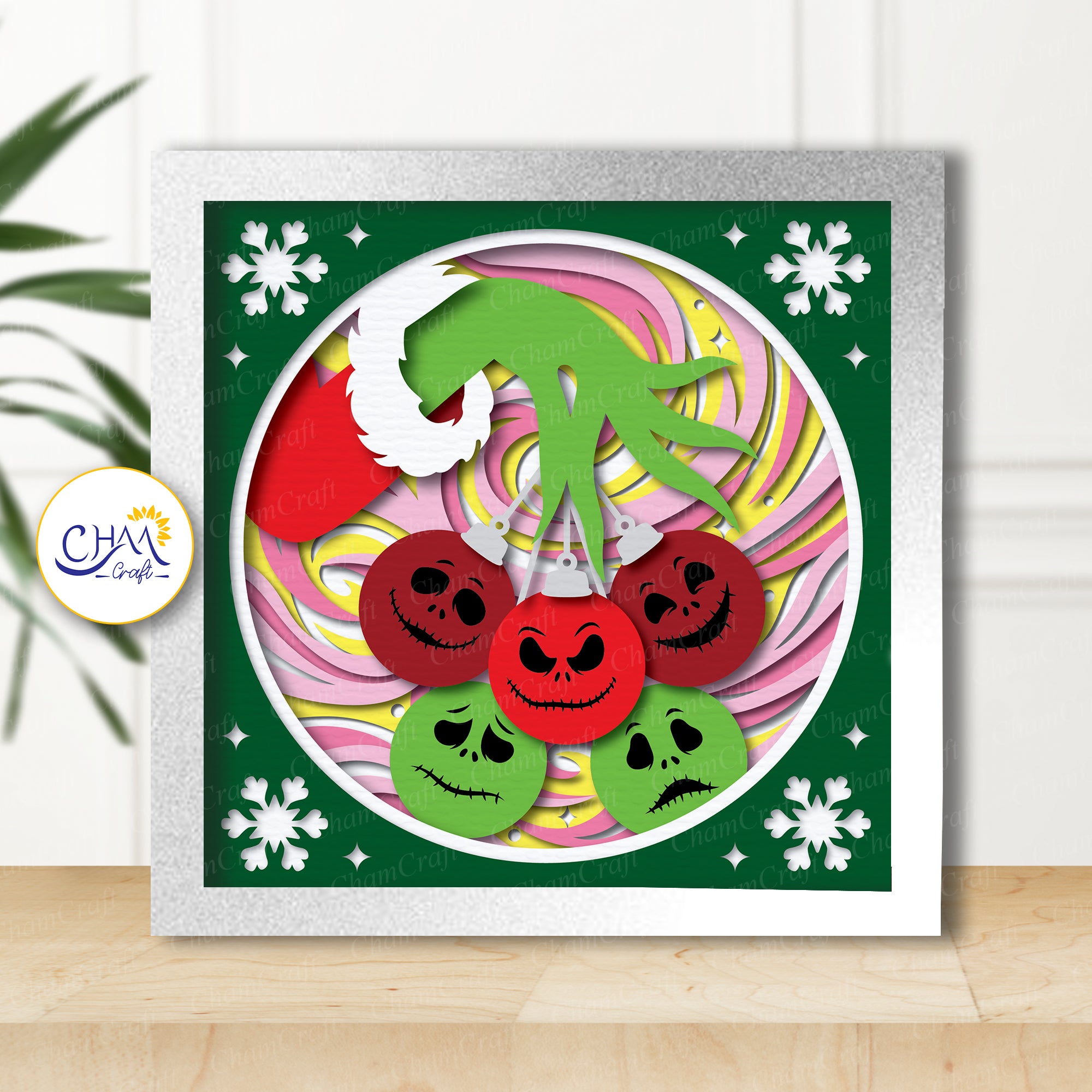 3D Nightmare Before Christmas 1 Shadow Box SVG Paper Cut Template
