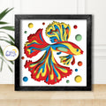 3D Betta Fish Shadow Box SVG Paper Cut Template