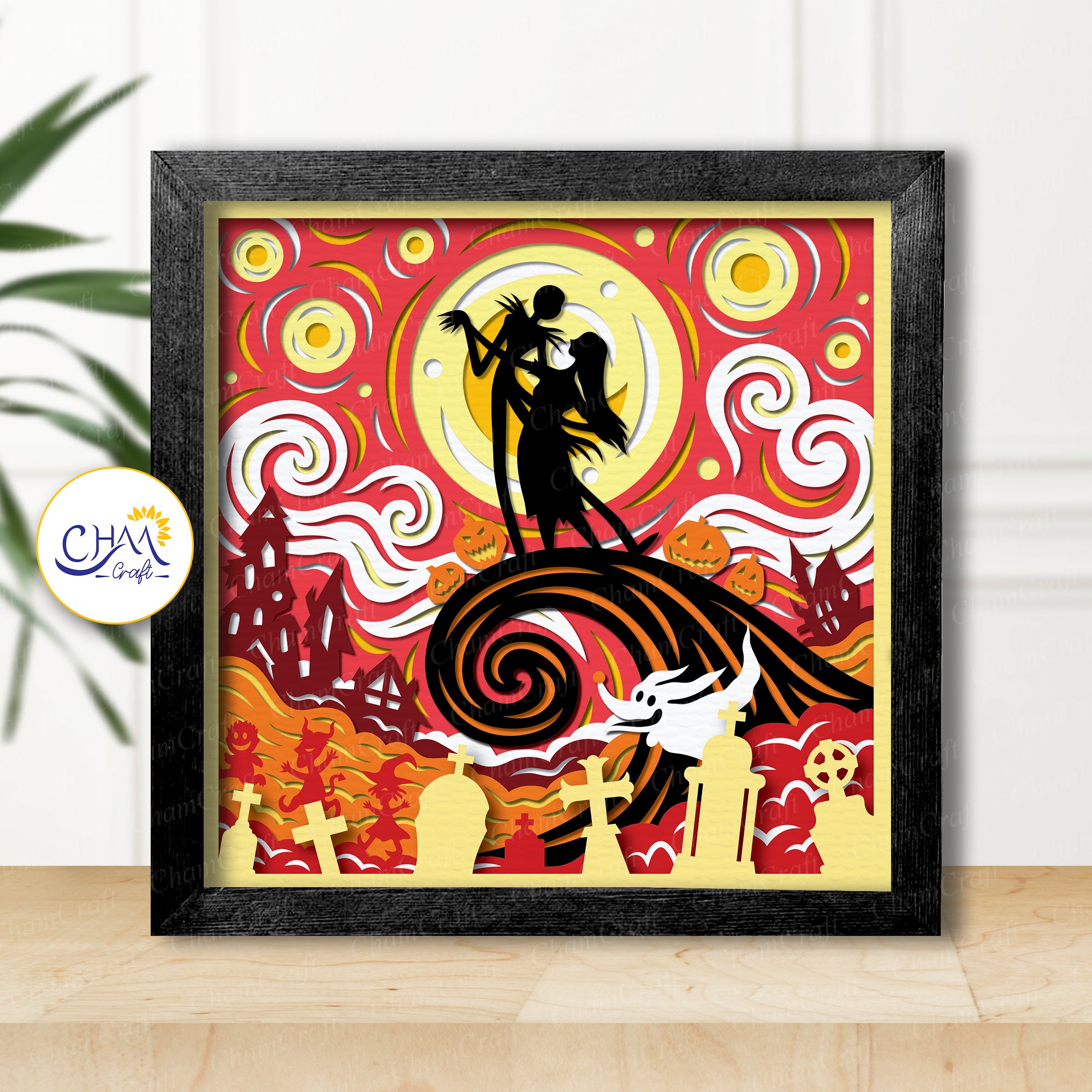 3D Nightmare Before Christmas 2 Shadow Box SVG Paper Cut Template