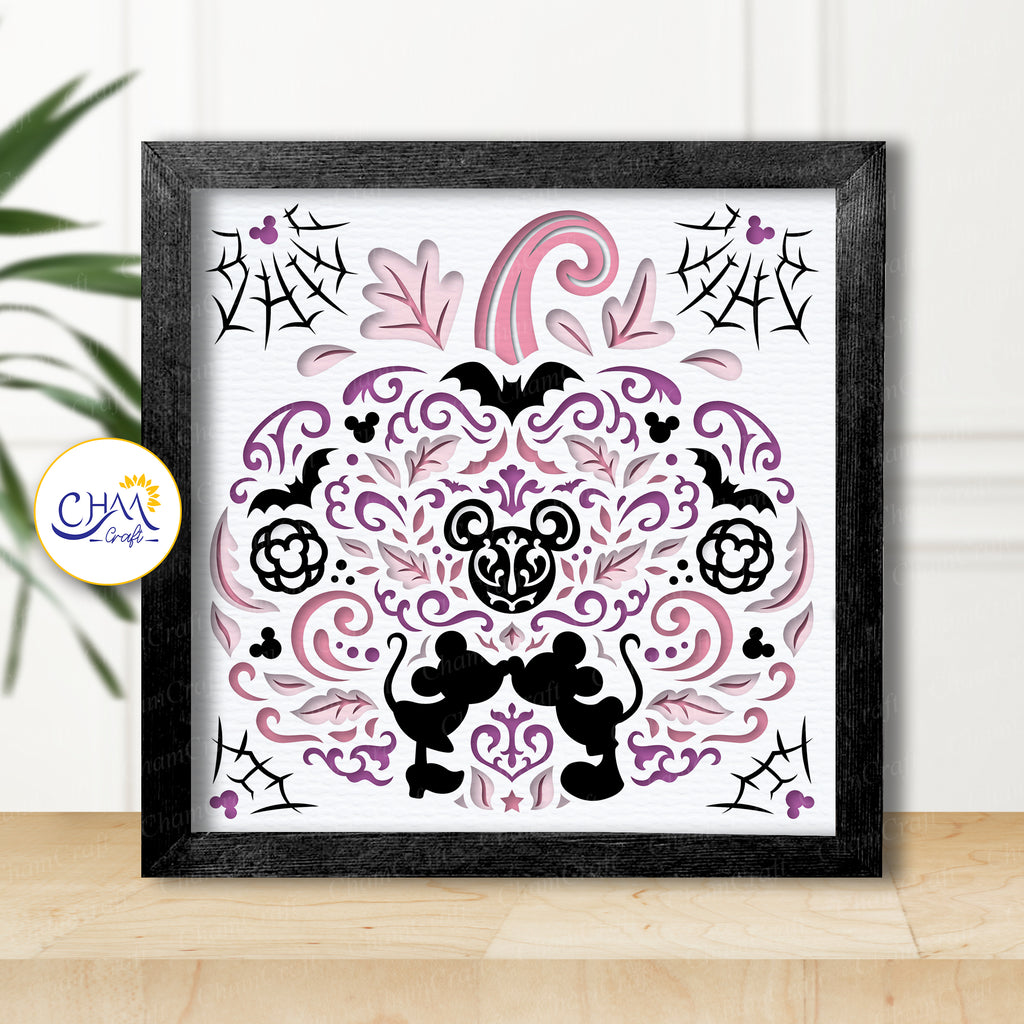 3D Pumpkin Halloween Shadow Box SVG Paper Cut Template