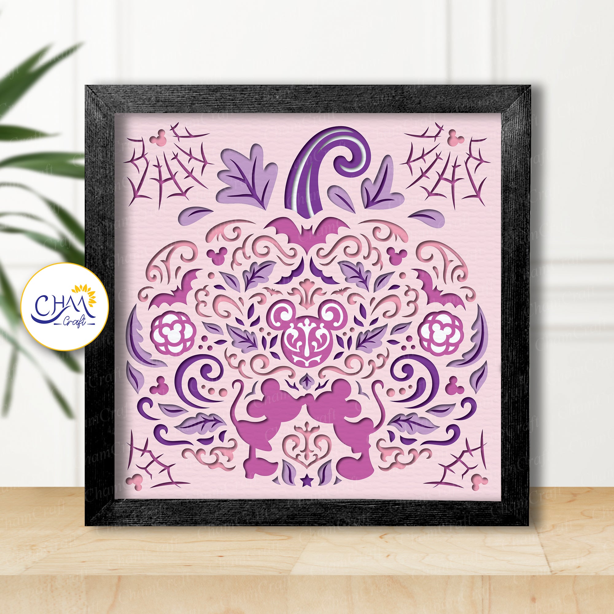 3D Pumpkin Halloween Shadow Box SVG Paper Cut Template