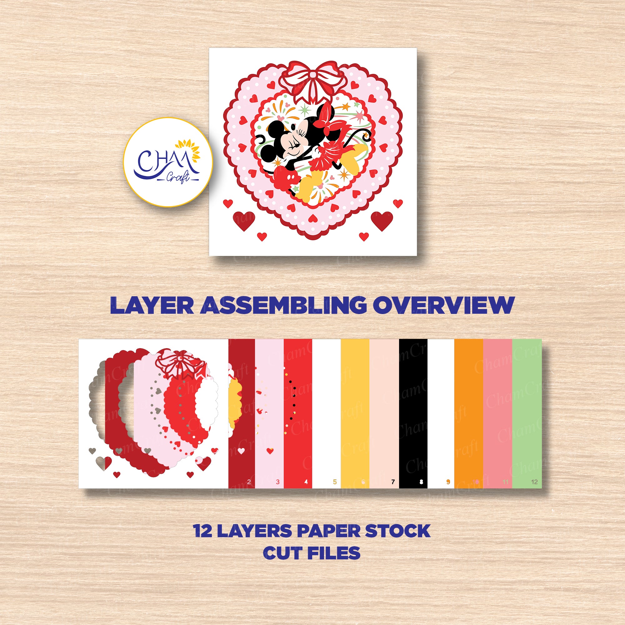 3D Happy Valentine Shadow Box SVG Paper Cut Template
